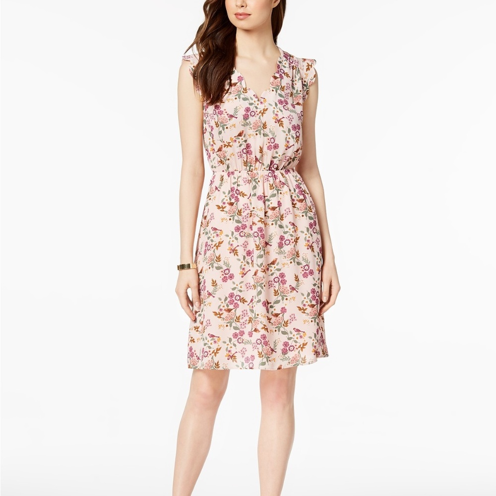 Monteau Scalloped Dress, Floral-Print